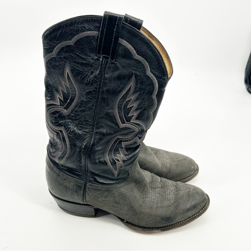 Tony Lama Vintage Rough Out Leather Cowboy Western Boots Size 10.5D